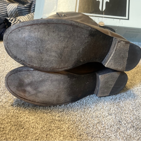 Frye Melissa Distressed Slate Grey Button Tall Riding Boots Size 7.5 - Picture 7 of 10